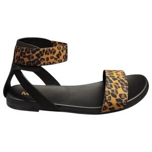 MIA Lydya Gladiator Sandals Womens Sz 8 Black Leopard Print Ankle Strap 00638717